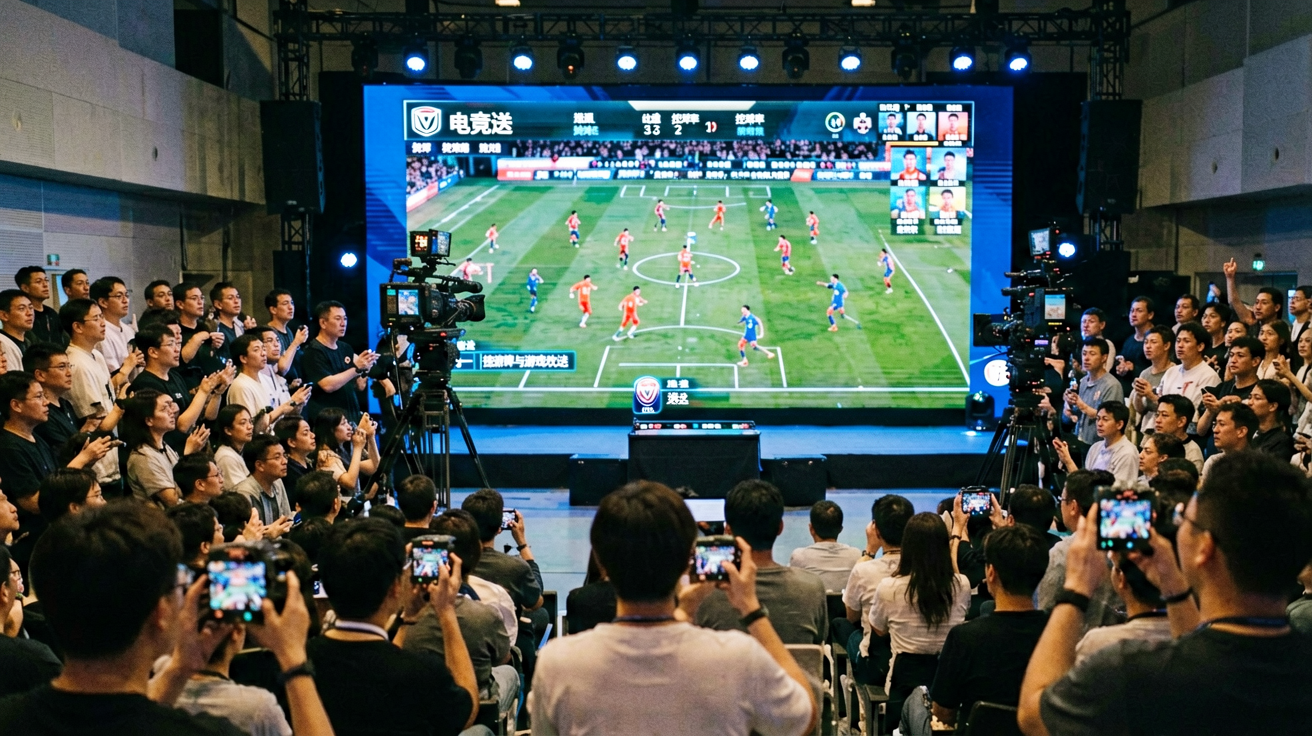 Score电竞高清直播画面展示实时比分弹窗和控球率图表